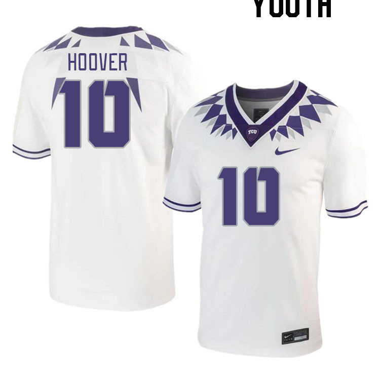 Youth #10 Josh Hoover TCU Horned Frogs 2023 College Footbal Jerseys Stitched-White